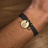 Bracelet vert sapin en tissus personnalisable