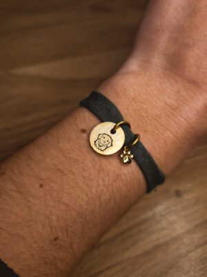 Bracelet vert sapin en tissus personnalisable