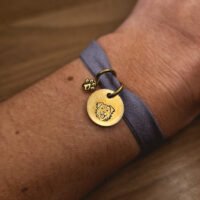 Bracelet violet en tissus personnalisable