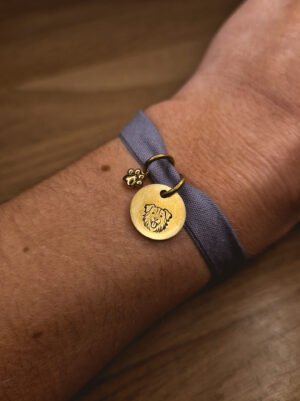 Bracelet violet en tissus personnalisable