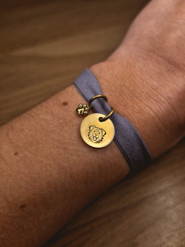 Bracelet violet en tissus personnalisable