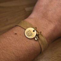 Bracelet beige en tissus personnalisable