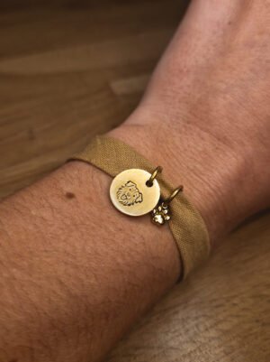 Bracelet beige en tissus personnalisable