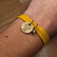 Bracelet jaune en tissus personnalisable