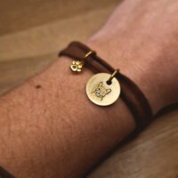 Bracelet Marron foncé en tissus personnalisable