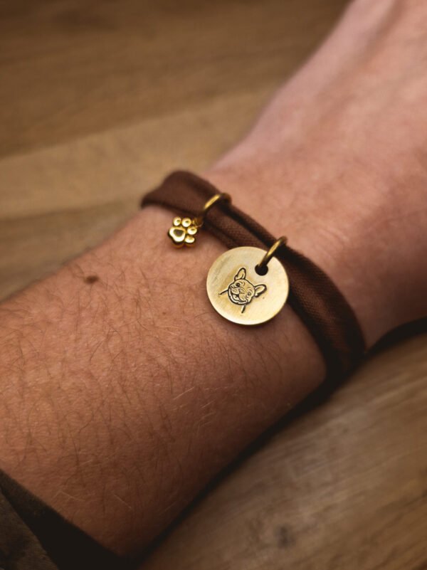 Bracelet Marron foncé en tissus personnalisable