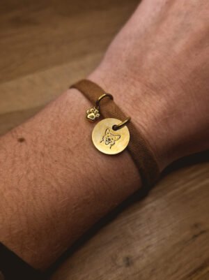 Bracelet Marron clair en tissus personnalisable