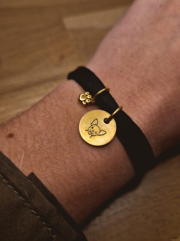 Bracelet noir en tissus personnalisable