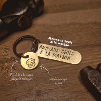 Porte clés "Animaux seuls à la maison"